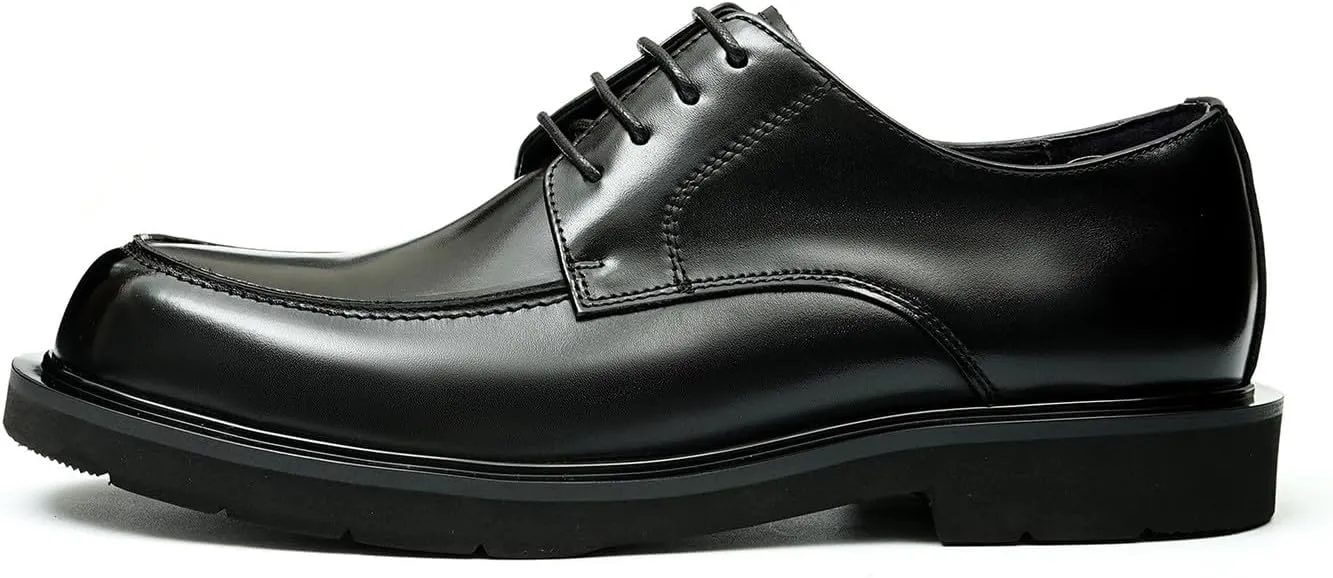 Santimon Oxfords for Men Formal Dress Suit Shoes Genunie Leather Plain Toe Modern Prom Derby Mens Fashion Tuxedo Wedding Dress Business Causal Lightweight Comfortable Shoes