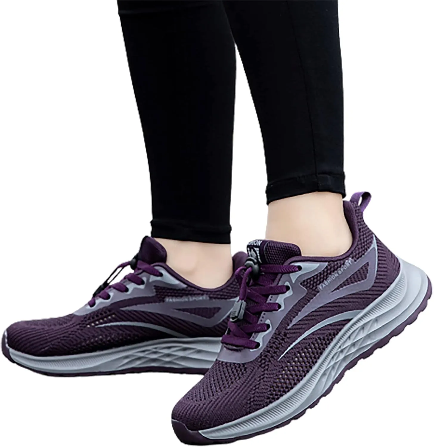 SBGMoSJ Chunky Sneakers for Women Walking Shoes Women Slip On Dressy Womens Shoes Hiking Black Platform Tennis Shoes for Women Leather Walking Shoes Plantar Fasciitis for Women
