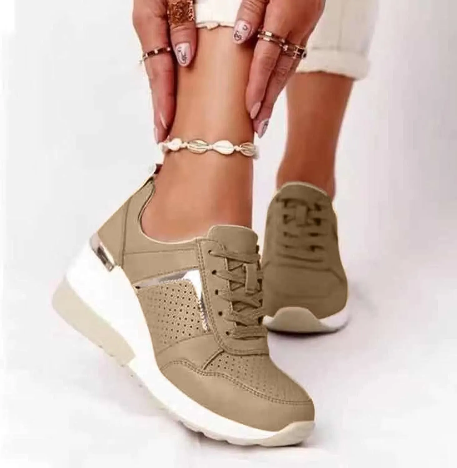 SBGMoSJ Sneakers for Women Womens Black Slip Resistant Tennis Shoes Women's Tennis Shoes Size 8 1/2 Wedge Sneakers for Women Size 11 Wide Womens Shoes Slip Ons Flats Fall 2023