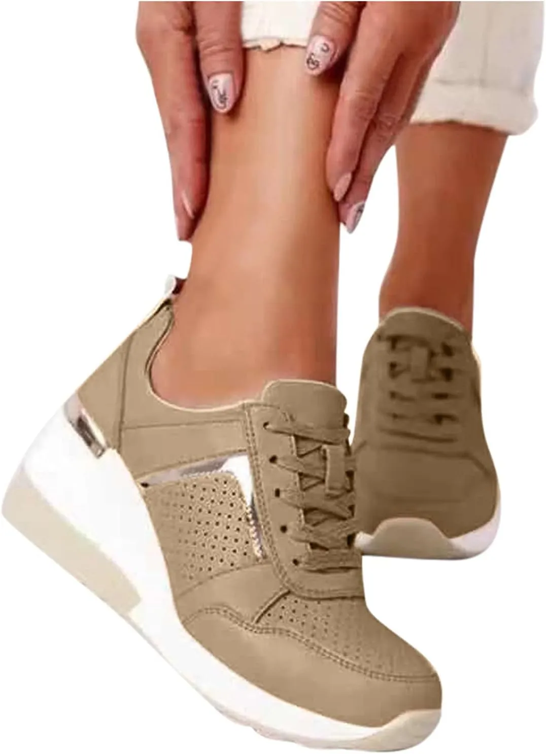 SBGMoSJ Sneakers for Women Womens Black Slip Resistant Tennis Shoes Women's Tennis Shoes Size 8 1/2 Wedge Sneakers for Women Size 11 Wide Womens Shoes Slip Ons Flats Fall 2023
