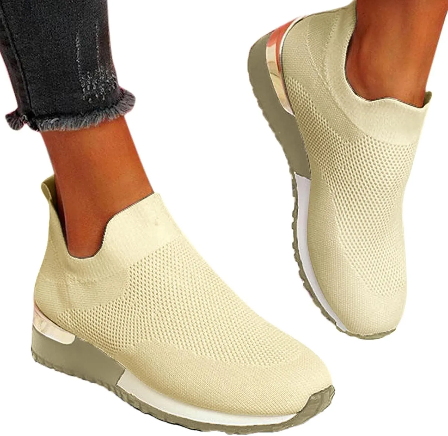 SBGMoSJ Sneakers for Womens Slip On Shoes Women Wide Winter Gym Shoes Women Weightlifting Running Sneakers for Women 2023 Zapato Antiderrapante Mujer