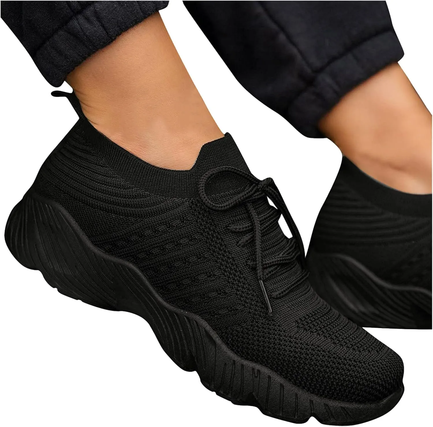 SBGMoSJ Womens Fashion Sneakers Size 10.5 Walking Shoes Women Sneakers Lightweight Comfy Womens Slip On Shoes Size 9 1/2 Black Sparkly Sneakers for Women Dressy Womens Black Sneakers 8.5 Wide
