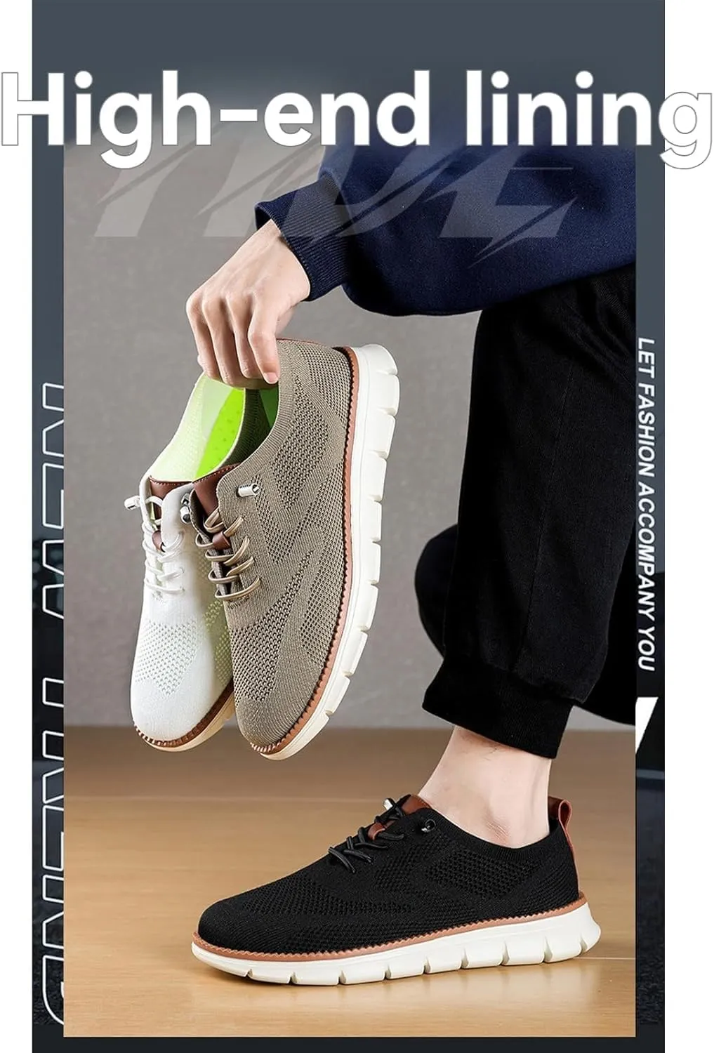 Shoes for Men Mens Casual Dress Oxfords Business Mesh Walking Shoes Tennis Comfortable Sneakers Slip On Boat Lightweight