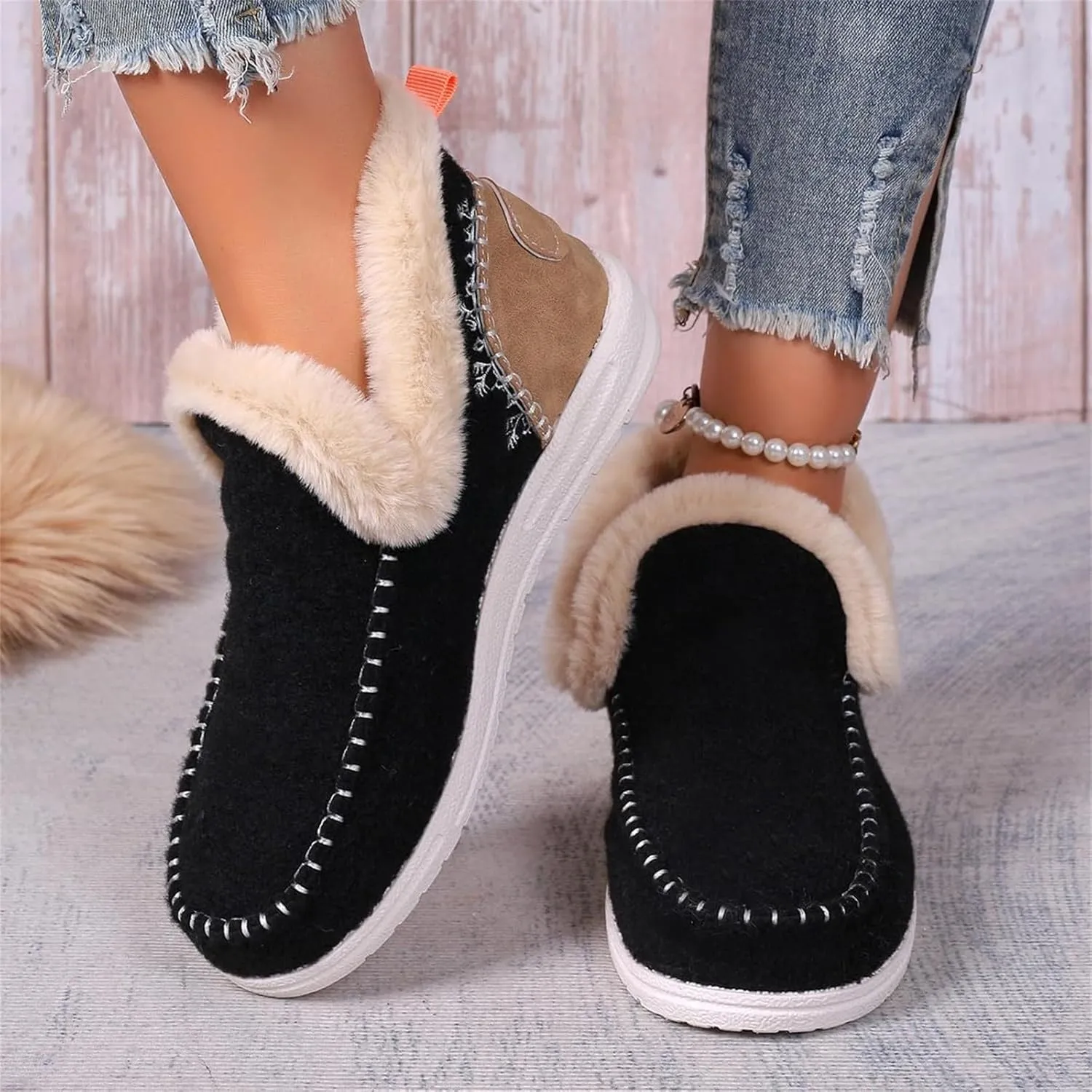 Slip On Shoes Women Sneakers for Women Clearance Women Loafers Closed Back Lightweight Breathable Women's Christmas Shoes Women's Wide Loafers