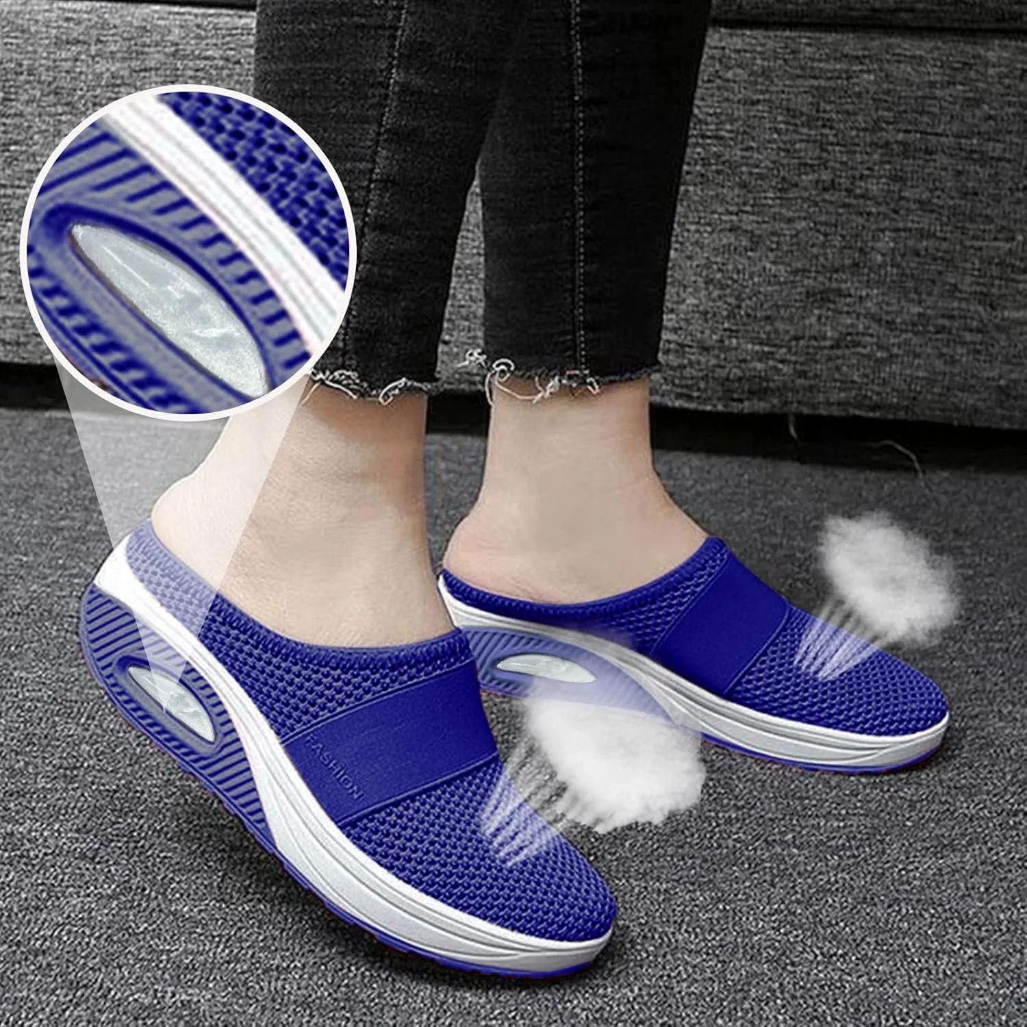 Slip-On with Arch Air Support Knit Walking Walking Shoes Outdoor Cushion Orthopedic Comfort Casual Women's