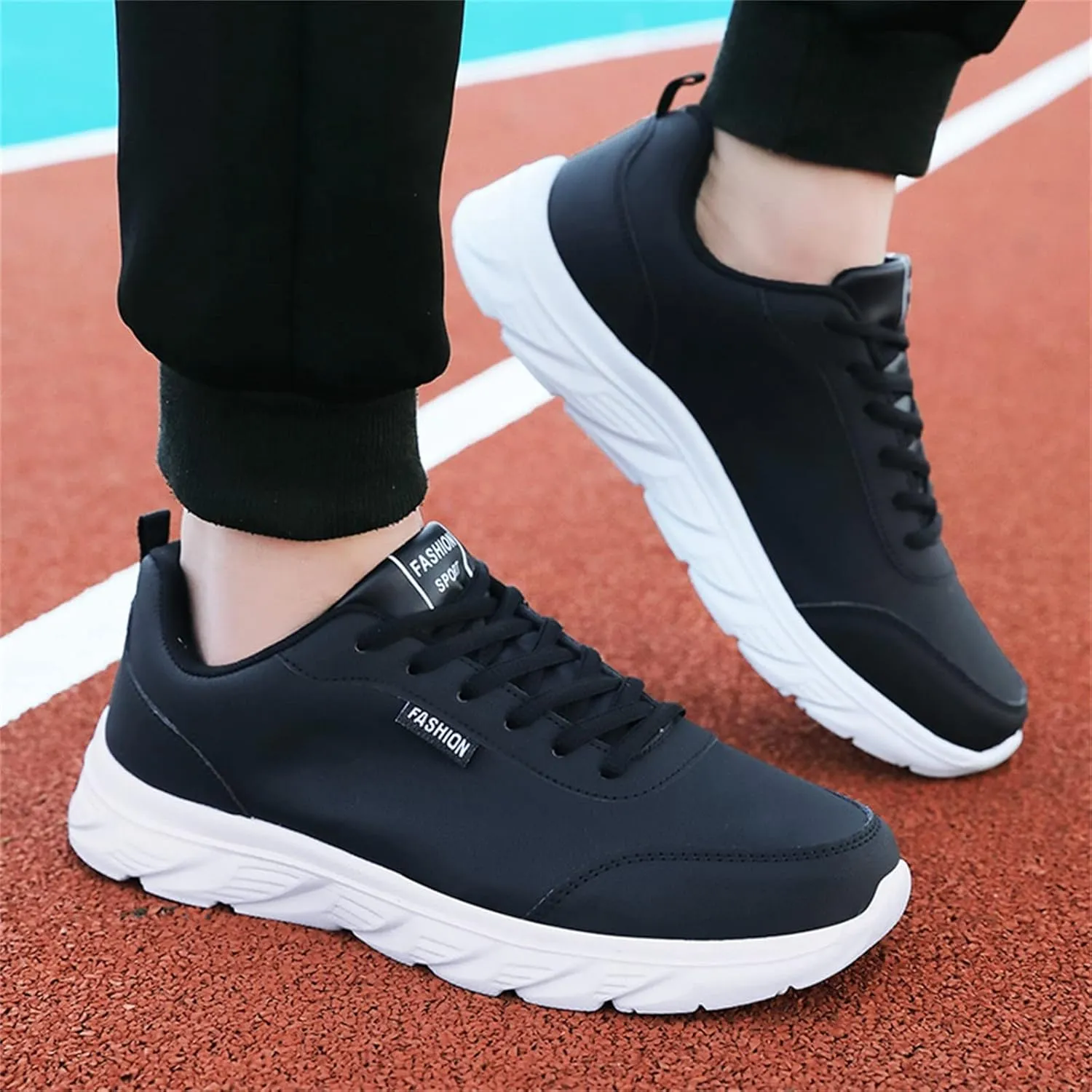 Sneakers Business Breathable Mens Shoes Large Size Casual Leather Laace Up Solid Color Casual Fashion Simple Shoes