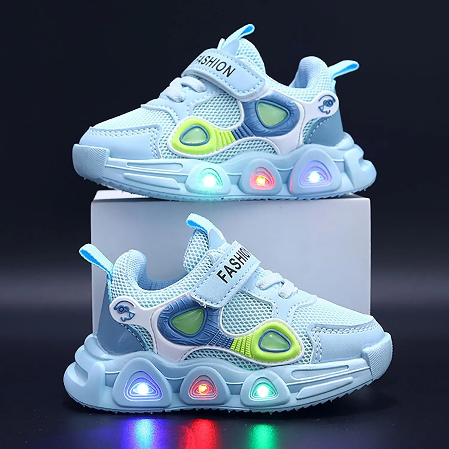 Sneakers for Girls Baby Toddler Boys Girls LED Light Sneakers Walking Shoes 1-6 Years Old Kids Mesh Sport Running Shoes