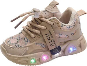Sneakers for Girls, Girls Light Up Sneakers LED Shoes Mesh Breathable Shoes Lace Up Soft Sole Kid Athletic Shoes for Girls