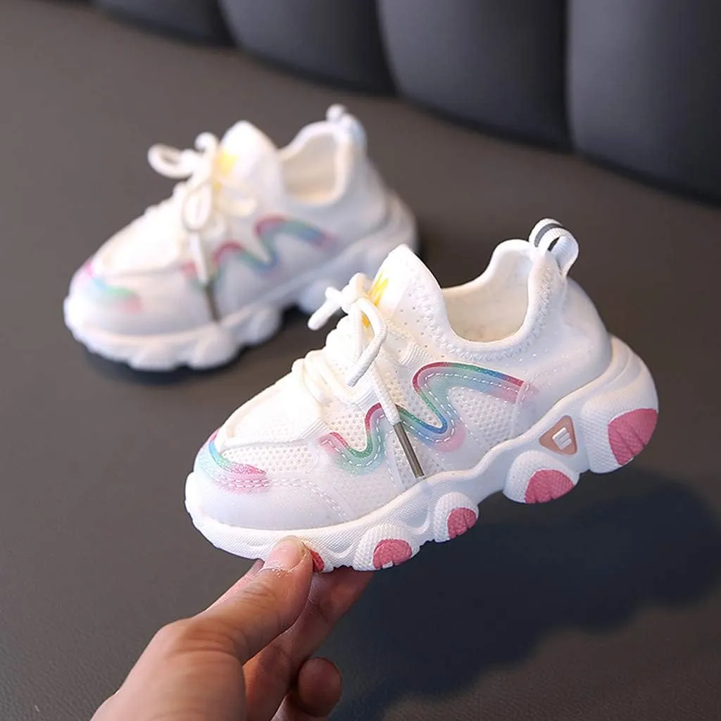 Sneakers for Girls LED Light Baby Toddler Soft Up Lace Kids Infant Sneakers Shoes Baby Tennis Shoes