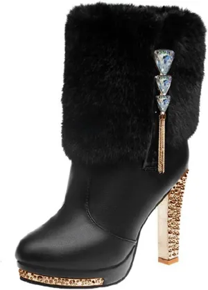 Snow Boots for Women Waterproof Ladies Fur Lined Boots Snow Boots Womens Winter Ankle Boots Ladies Womens Fleece Lined Snow Boot Steel Toe Shoes for Men Men Winter Booties