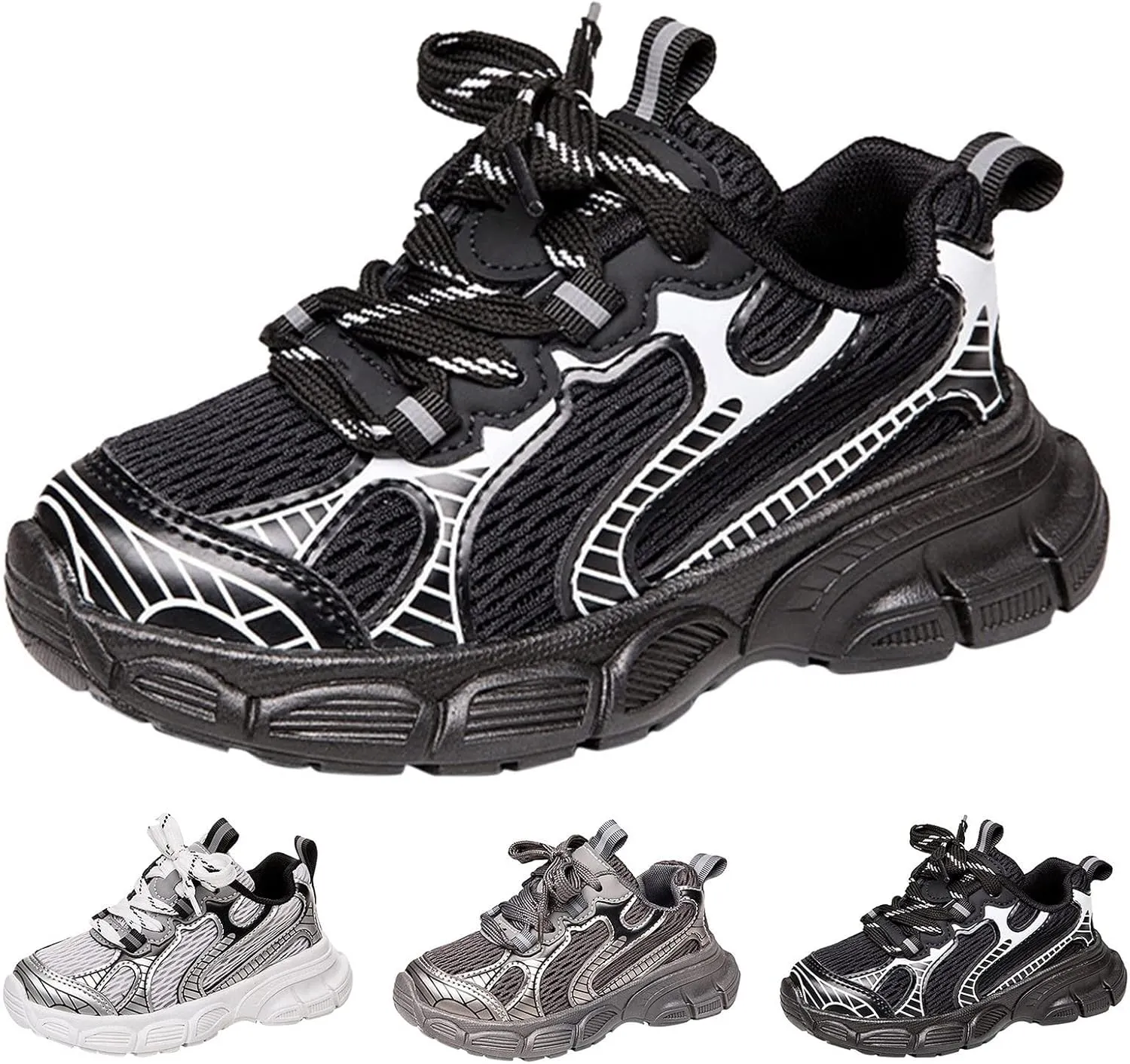 Summer Fashionable Sports Shoes Thick Soled Bottom Non Slip Mesh Breathable Lace Adjustable Kids Dress Shoes