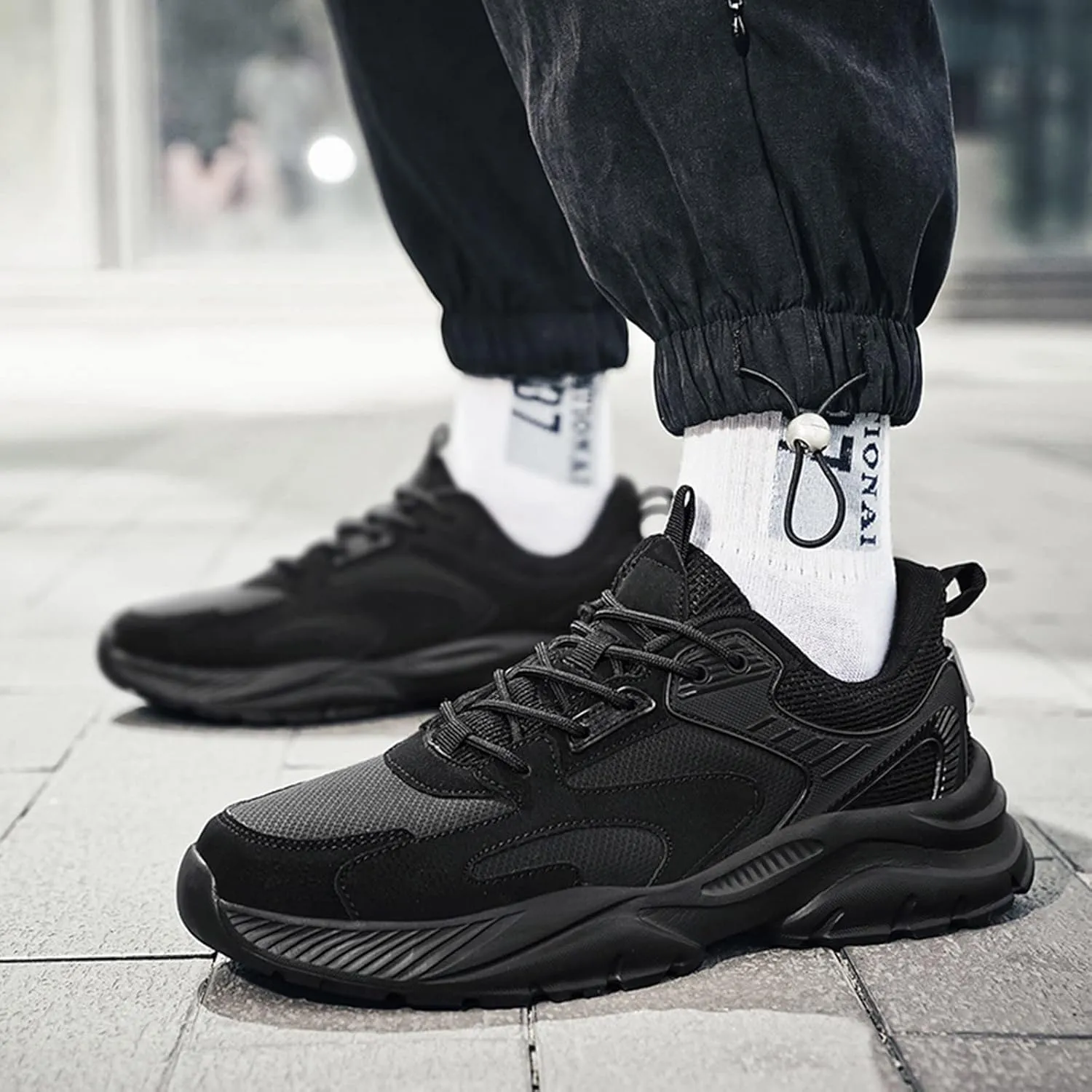Tennis Shoes Men Black Mens Shoes Men's Casual Sneakers Mesh Breathable Walking Shoes Men's Fashion Sneakers