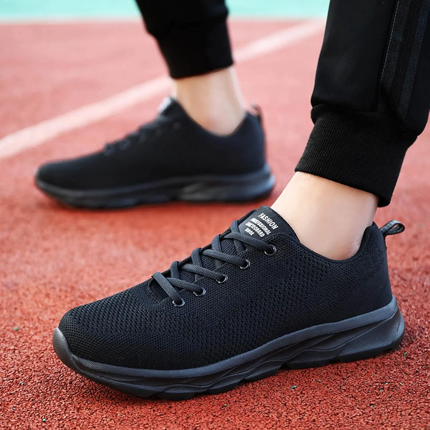 Tennis Shoes Womens Lightweight Comfortable Lace up Womens Running Shoes Breathable Men's Casual Shoes Black Sneakers Steel Toe Tennis Shoe Cross Trainer Shoe