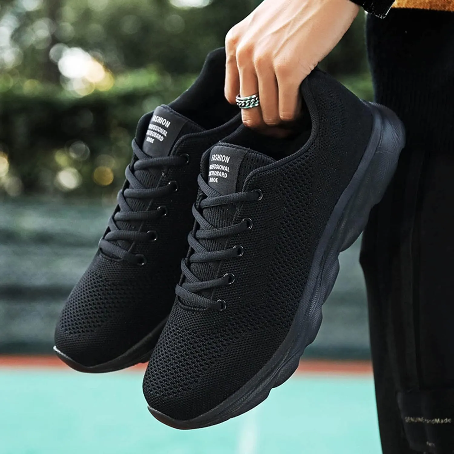 Tennis Shoes Womens Lightweight Comfortable Lace up Womens Running Shoes Breathable Men's Casual Shoes Black Sneakers Steel Toe Tennis Shoe Cross Trainer Shoe