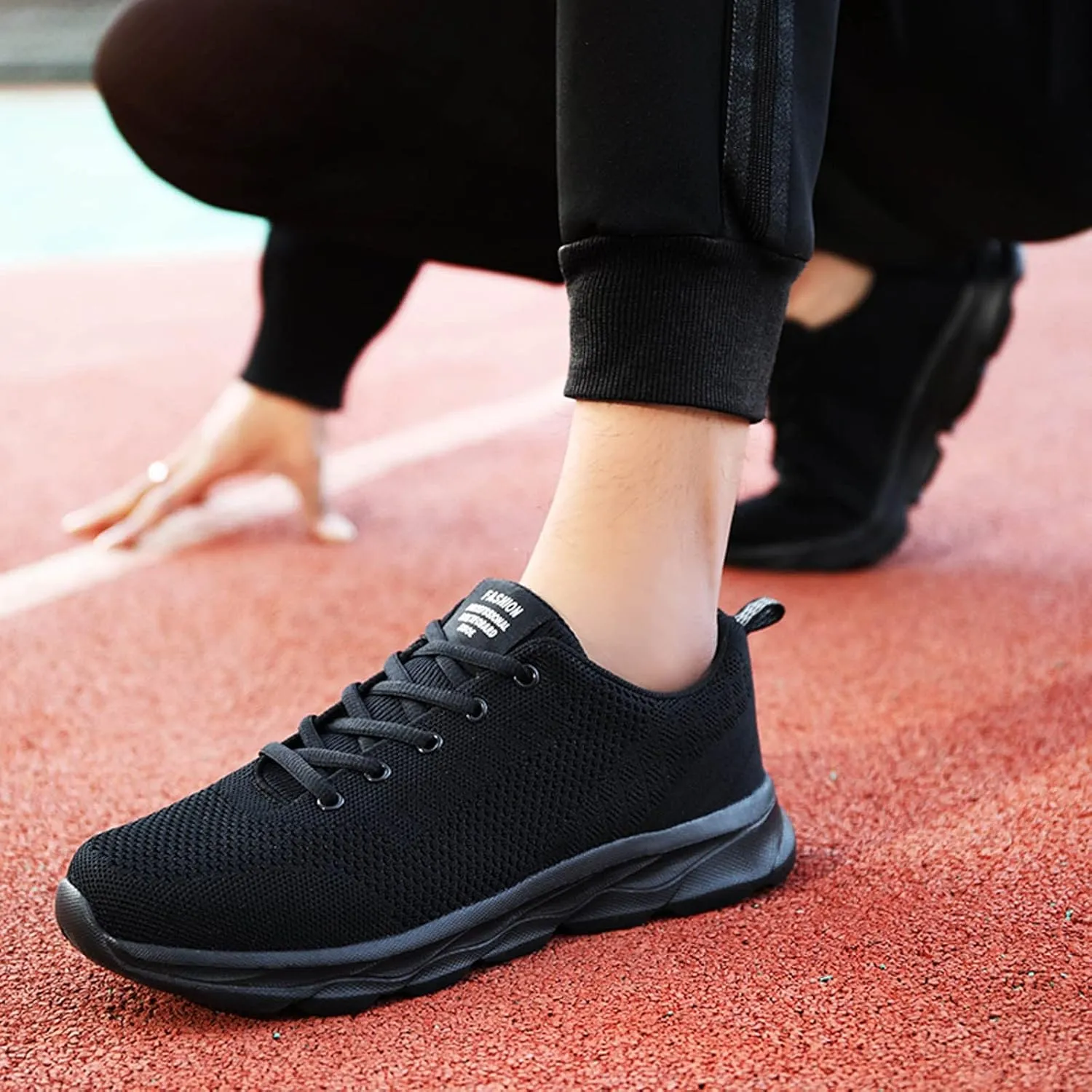 Tennis Shoes Womens Lightweight Comfortable Lace up Womens Running Shoes Breathable Men's Casual Shoes Black Sneakers Steel Toe Tennis Shoe Cross Trainer Shoe