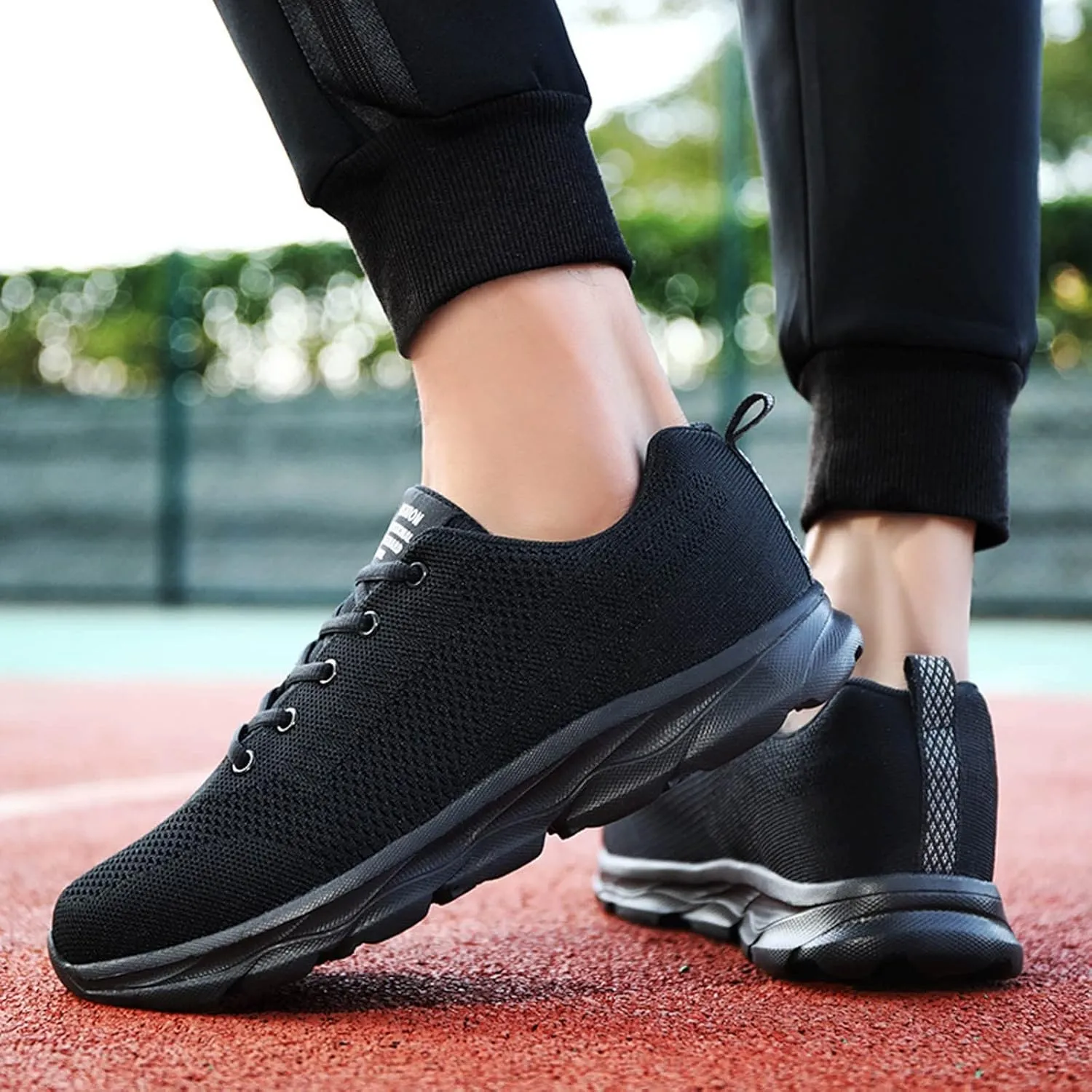 Tennis Shoes Womens Lightweight Comfortable Lace up Womens Running Shoes Breathable Men's Casual Shoes Black Sneakers Steel Toe Tennis Shoe Cross Trainer Shoe