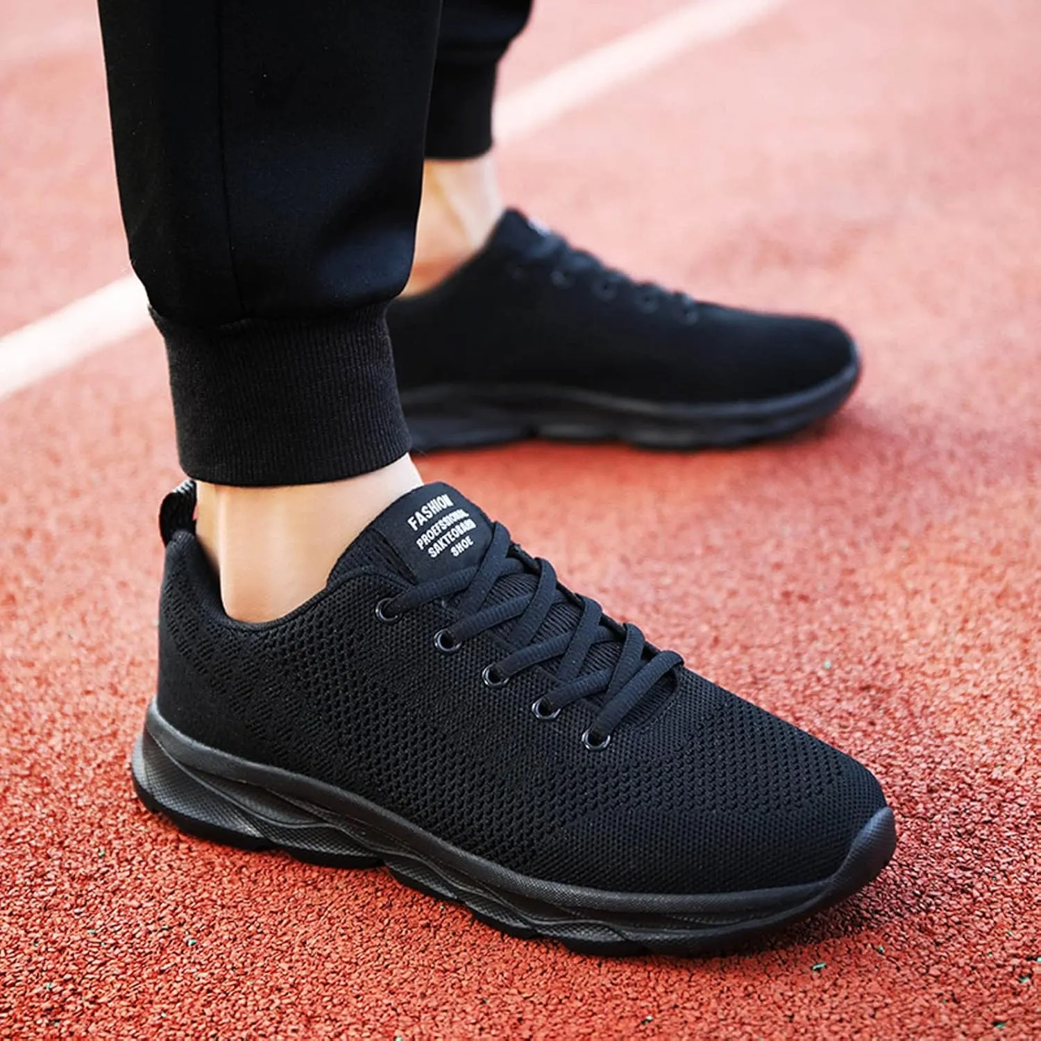 Tennis Shoes Womens Lightweight Comfortable Lace up Womens Running Shoes Breathable Men's Casual Shoes Black Sneakers Steel Toe Tennis Shoe Cross Trainer Shoe