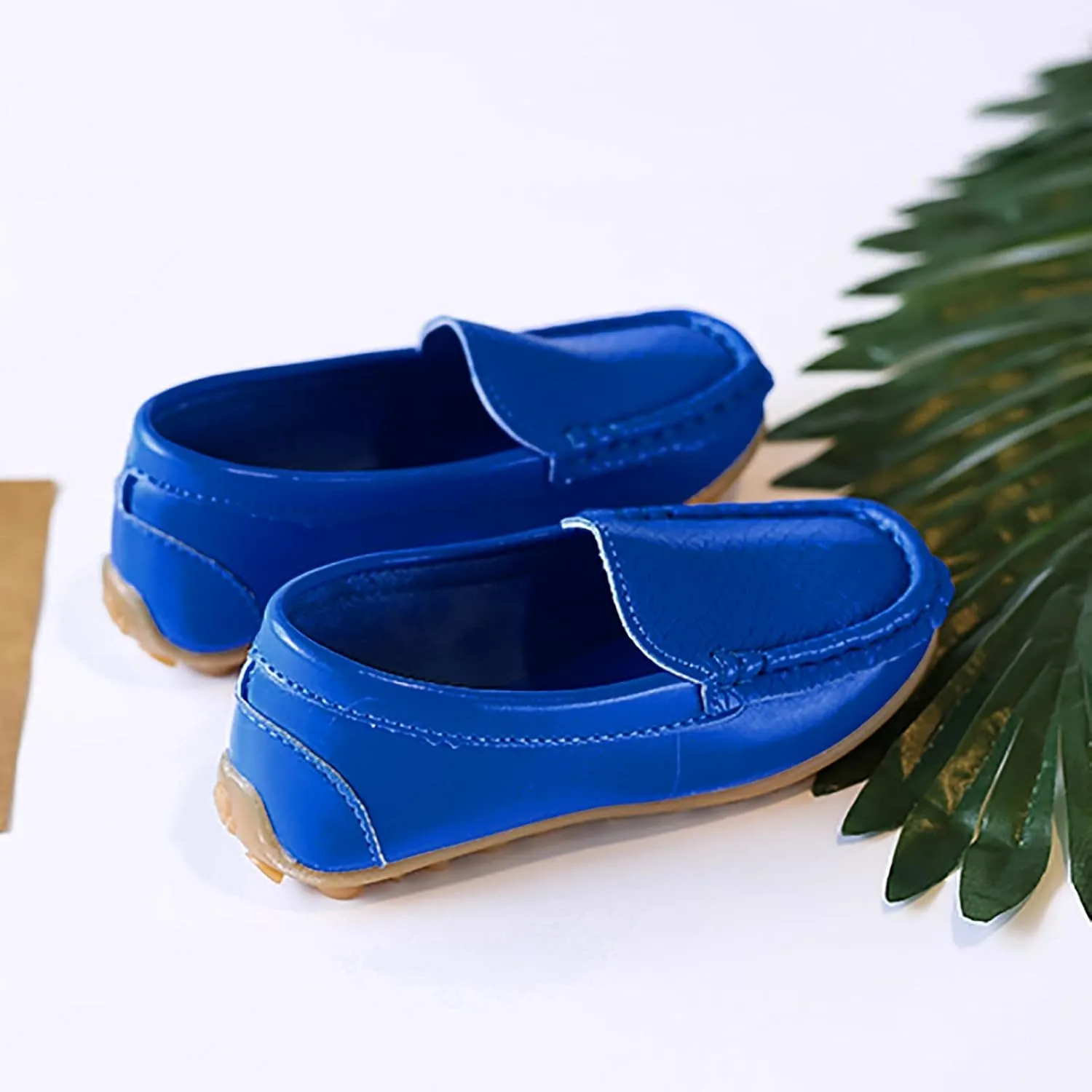 Toddler Little Kid Boys Girls Soft Slip On Loafers Dress Flat Shoes Boat Shoes Casual Shoes Baby Shoes Size 1 (Blue, 34)