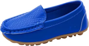 Toddler Little Kid Boys Girls Soft Slip On Loafers Dress Flat Shoes Boat Shoes Casual Shoes Baby Shoes Size 1 (Blue, 34)
