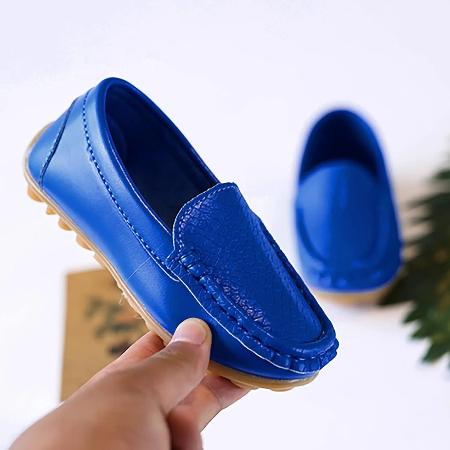 Toddler Little Kid Boys Girls Soft Slip On Loafers Dress Flat Shoes Boat Shoes Casual Shoes Baby Shoes Size 1 (Blue, 34)