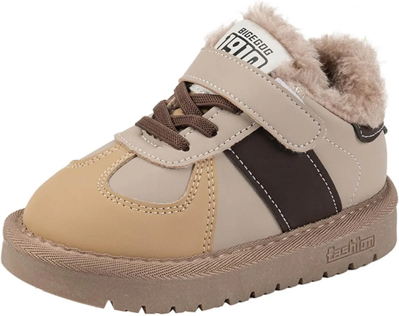 Toddler Snow Boots Boys Girl Faux Fur Lining Anti-Slip Ankle Winter Boots Winter Boots Cold Weather Kids Warm Shoes
