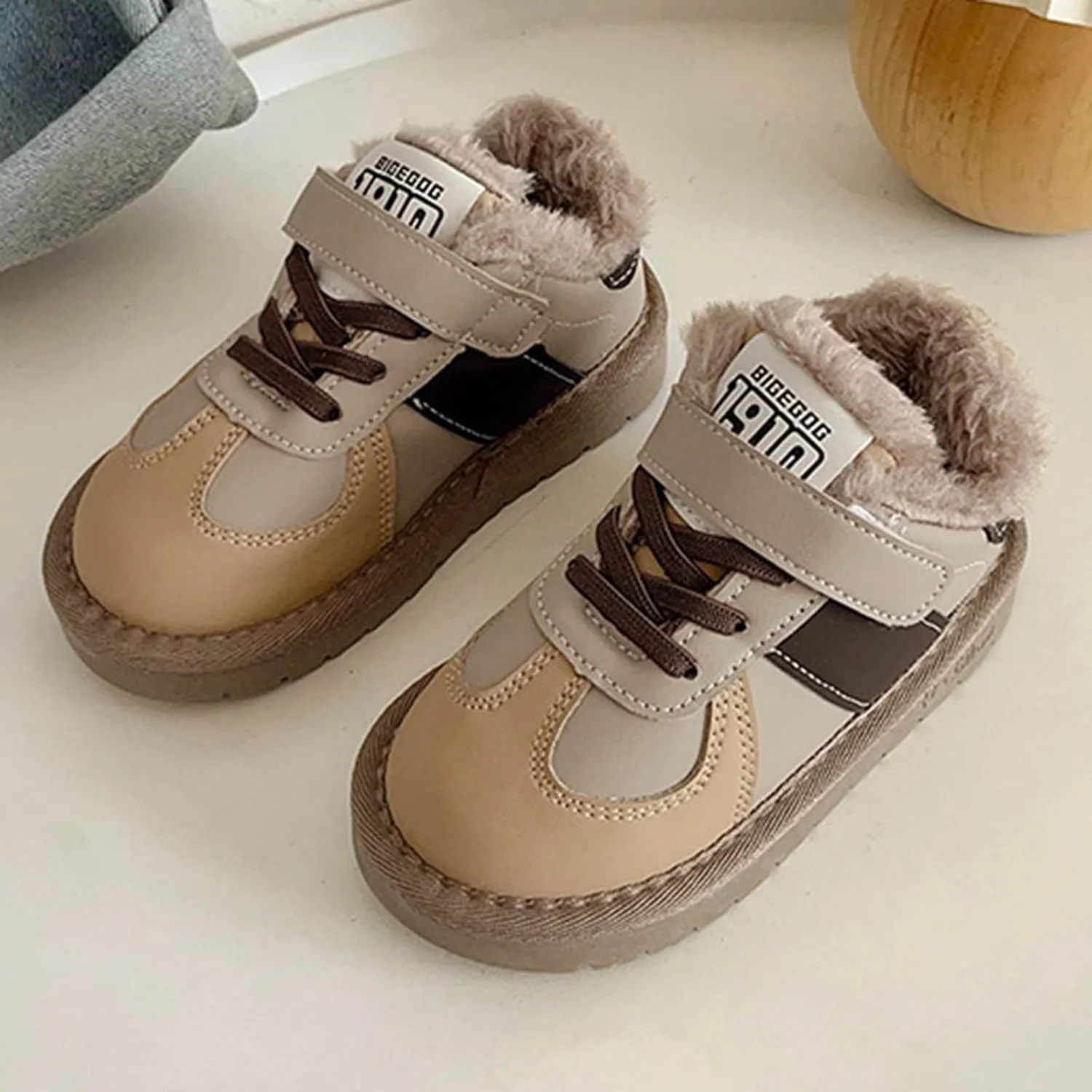 Toddler Snow Boots Boys Girl Faux Fur Lining Anti-Slip Ankle Winter Boots Winter Boots Cold Weather Kids Warm Shoes
