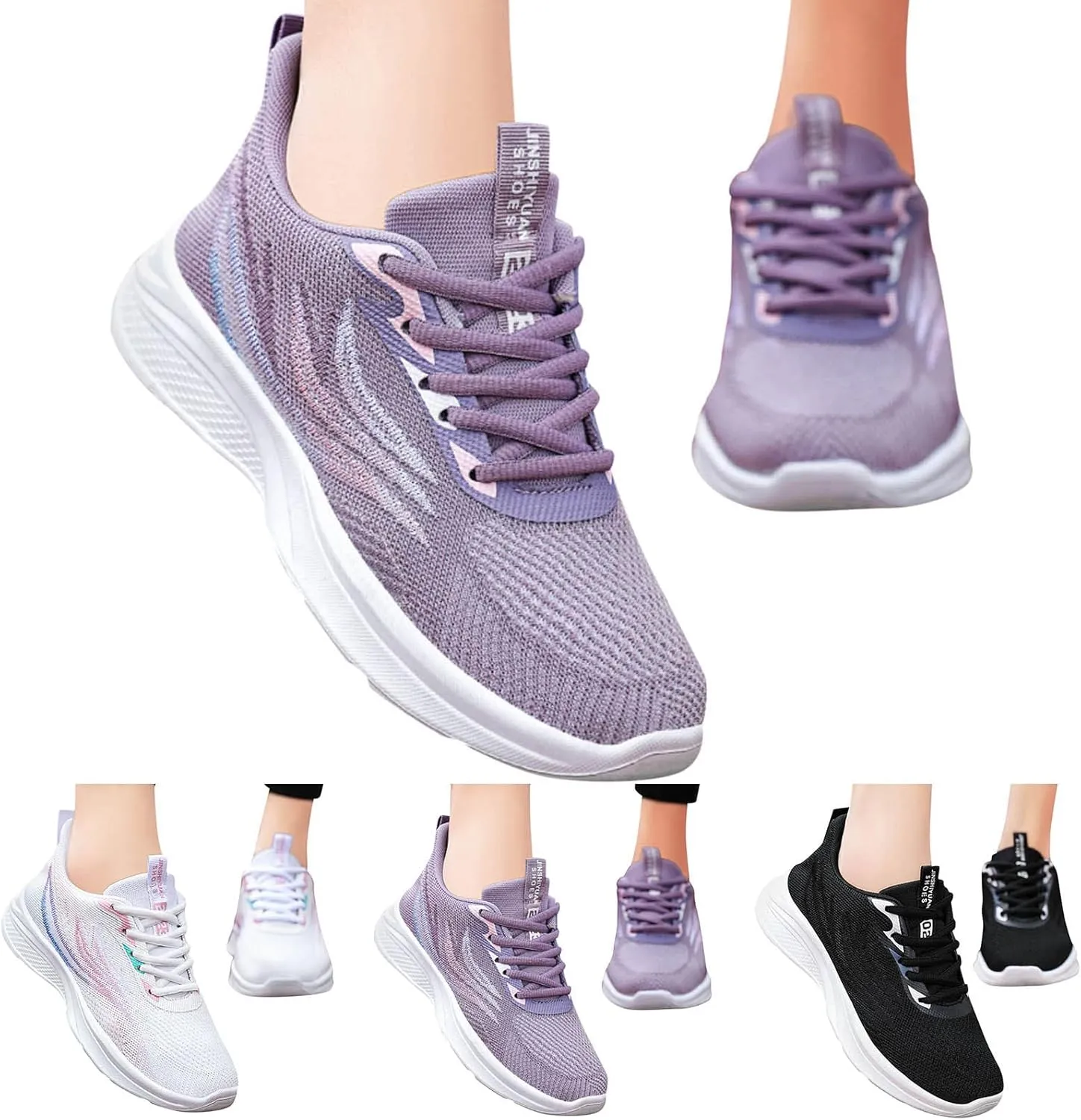 Trendy Wedge Sneakers for Women 2023 Women Slip On Tennis Shoes Size 8 Black Non Slip Shoes for Women Back Support White Sneakers for Women Platform Heel Zapatos CóModos para Mujer Embarazada