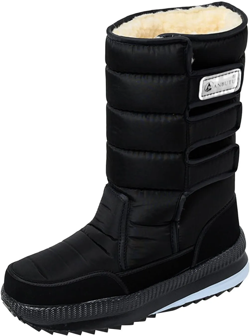 Water Proof Snow Boots for Men Thickened Warm Fleece Boots Thick Bottom Mid Calf Winter Non Slip Shoes Did