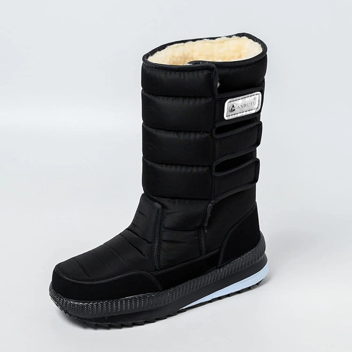 Water Proof Snow Boots for Men Thickened Warm Fleece Boots Thick Bottom Mid Calf Winter Non Slip Shoes Did