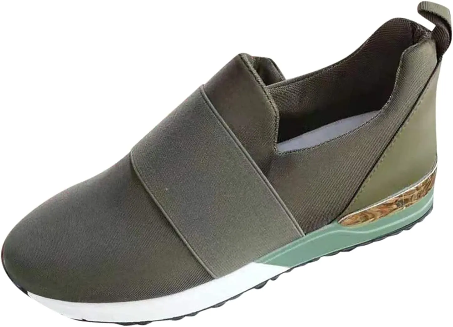 Wedge Fashion Sneakers for Women 2023 Black Slip On Tennis Shoes with Black Soles Nurse Shoes Wide Width for Women Womens Sneakers Black Sole Walking Shoes for Women with Arch Support and Comfort