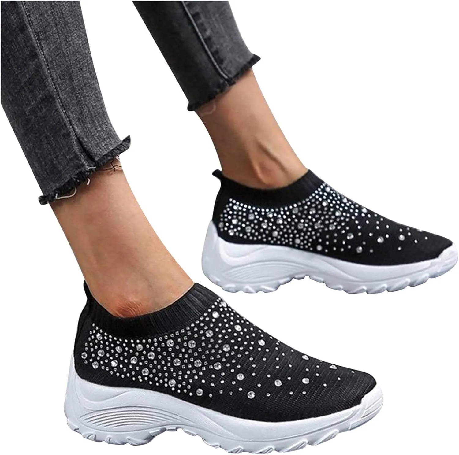 White Sneakers for Women Zapatos De Mujer De Vestir Comodos Walking Shoes for Women 2023 Plantar Fasciitis Work Shoes Women Non Slip Women Lightweight Walking Shoes 7.5