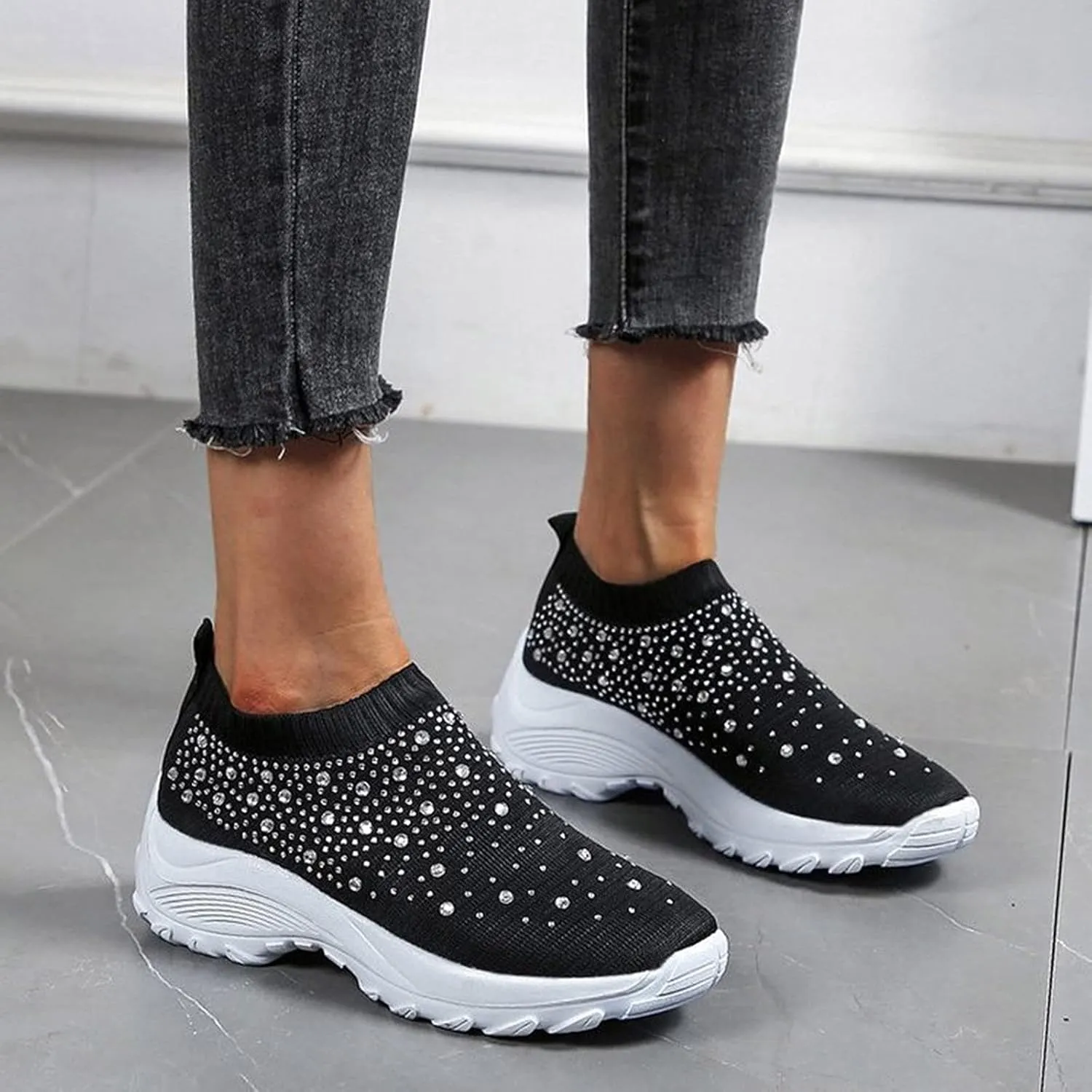 White Sneakers for Women Zapatos De Mujer De Vestir Comodos Walking Shoes for Women 2023 Plantar Fasciitis Work Shoes Women Non Slip Women Lightweight Walking Shoes 7.5