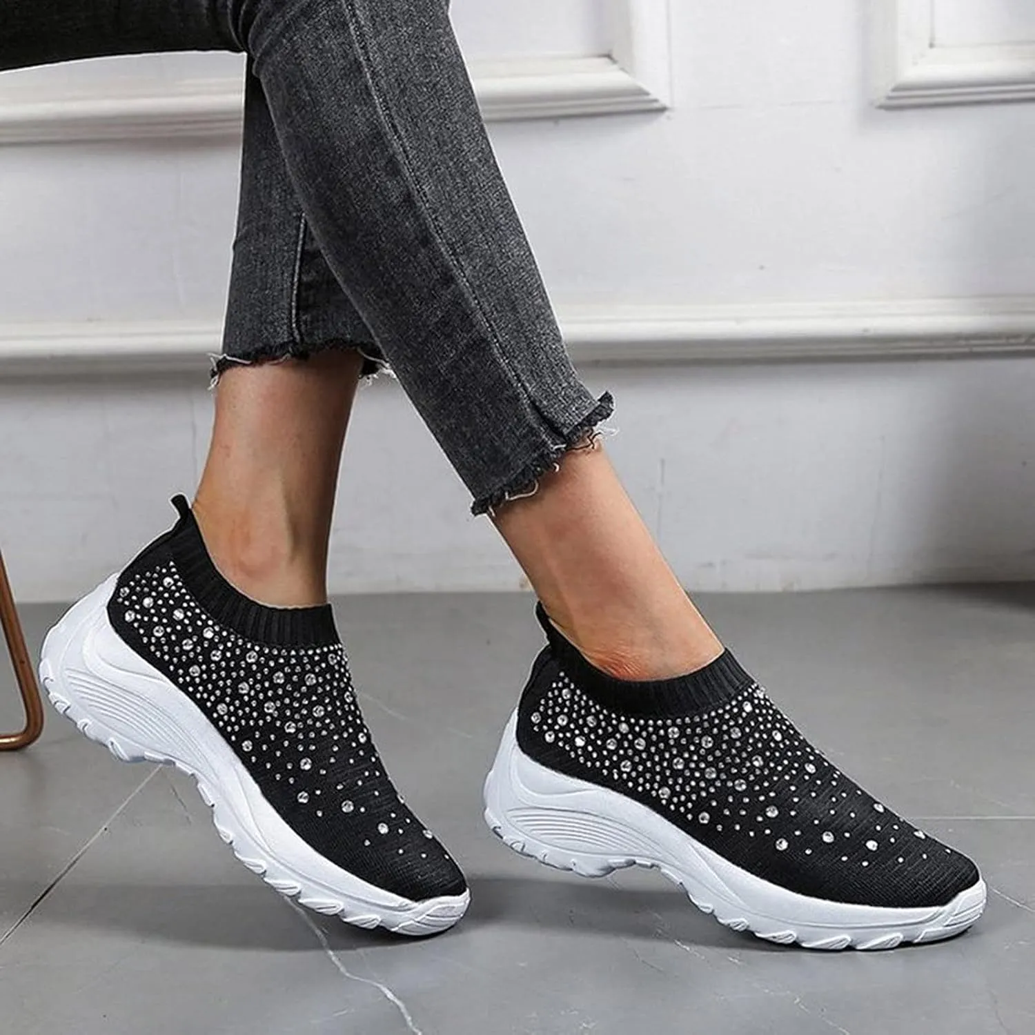 White Sneakers for Women Zapatos De Mujer De Vestir Comodos Walking Shoes for Women 2023 Plantar Fasciitis Work Shoes Women Non Slip Women Lightweight Walking Shoes 7.5