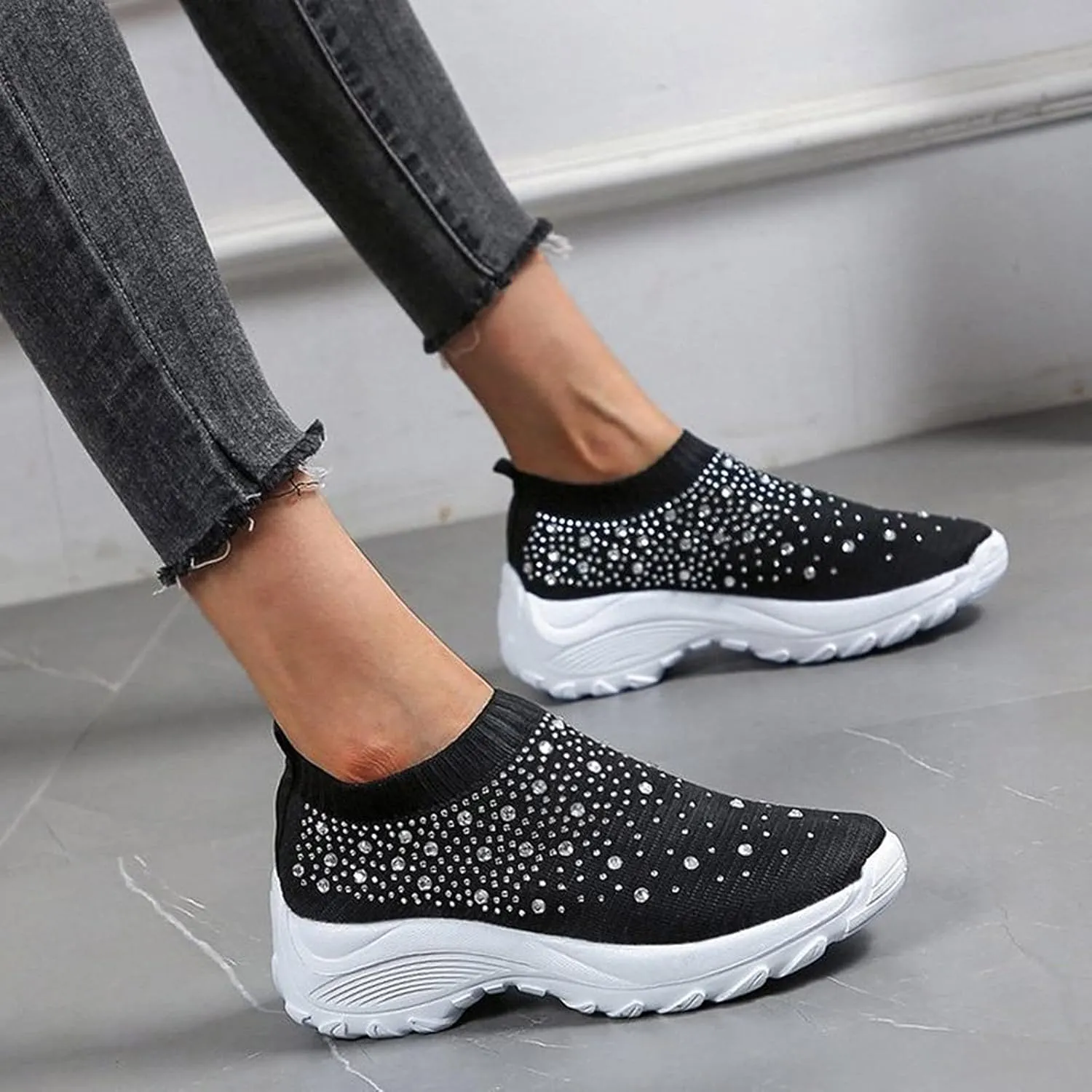 White Sneakers for Women Zapatos De Mujer De Vestir Comodos Walking Shoes for Women 2023 Plantar Fasciitis Work Shoes Women Non Slip Women Lightweight Walking Shoes 7.5