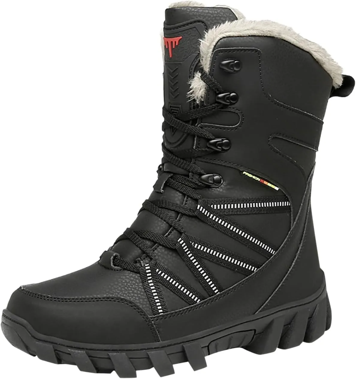 Winter Cotton Boots for Men Outdoor High Top Hiking Boots Thick Plush Non Slip Water Proof Insulated Snow Boots