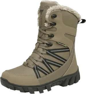 Winter Cotton Boots for Men Outdoor High Top Hiking Boots Thick Plush Non Slip Water Proof Insulated Snow Boots