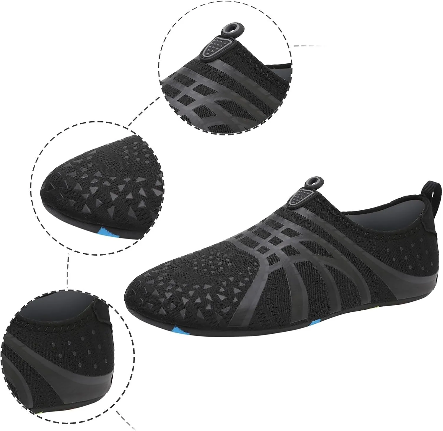 Women and Men Multi Purpose Feather Water Shoes Couples Quick-Dry Non Slip Beach Water Shoes for Diving Wading Pool Summer Men's and Women's Yoga Fitness Breathable Gradient Barefoot Slip on Sneakers