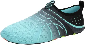 Women and Men Multi Purpose Feather Water Shoes Couples Quick-Dry Non Slip Beach Water Shoes for Diving Wading Pool Summer Men's and Women's Yoga Fitness Breathable Gradient Barefoot Slip on Sneakers