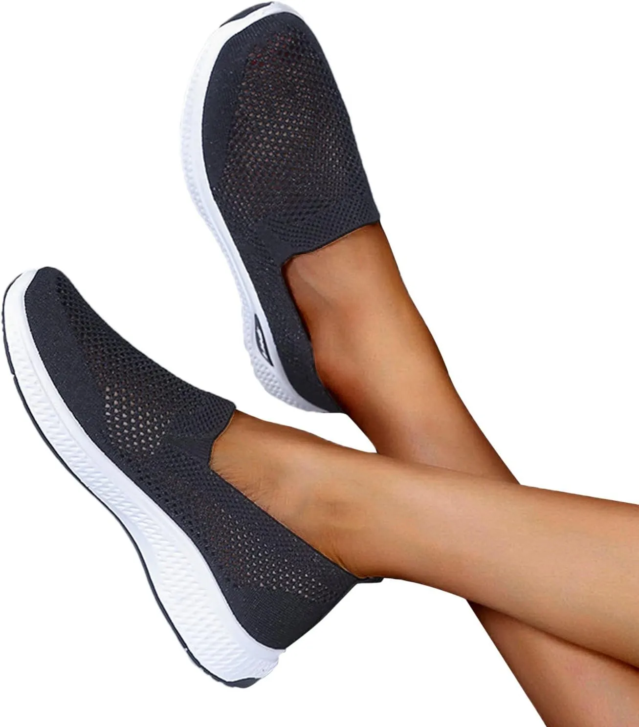 Women Casual Slip On Sneakers Lightweight Walking Shoes Comfortable Canvas Flats Non Slip Breathable Loafers