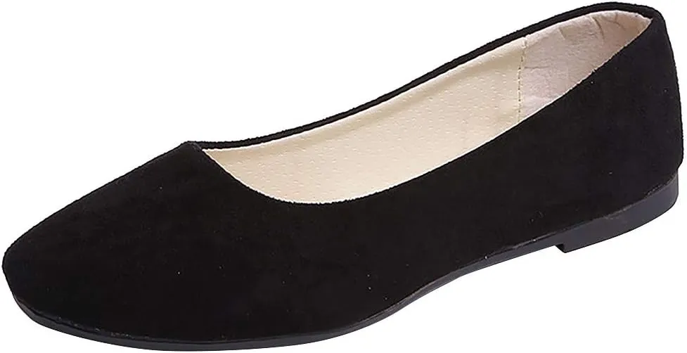 Women Girls Solid Big Size Slip On Flat Shallow Comfort Casual Single Shoes Women Shoes Casual Low Heel