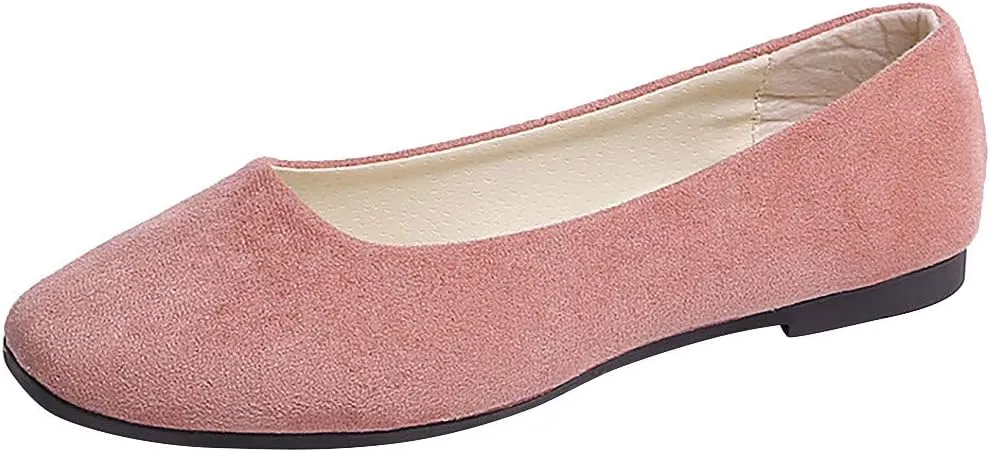 Women Girls Solid Big Size Slip On Flat Shallow Comfort Casual Single Shoes Women Shoes Casual Low Heel