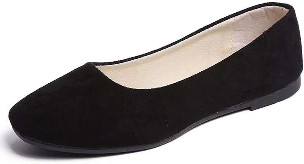Women Girls Solid Big Size Slip On Flat Shallow Comfort Casual Single Shoes Women Shoes Casual Low Heel