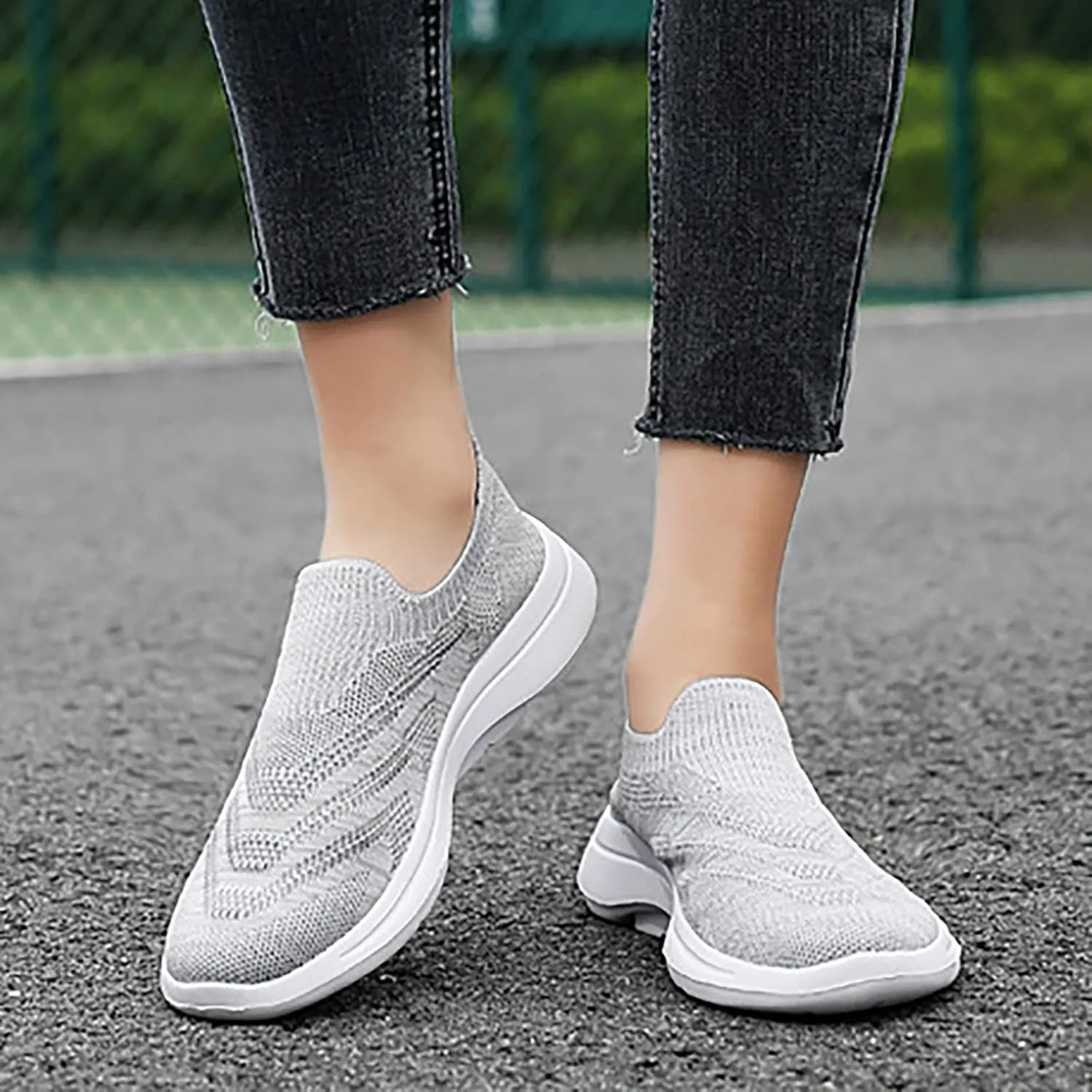 Women Slip Ons Sneakers Shoes Mesh Knit Size 8 Wide Non Slip Black Work Shoes for Women Womens Shoes Casual Fall Wedge Fall Wedge Sneakers for Women 2023 Walking Shoes Women Size 11.5 Wide Slip On
