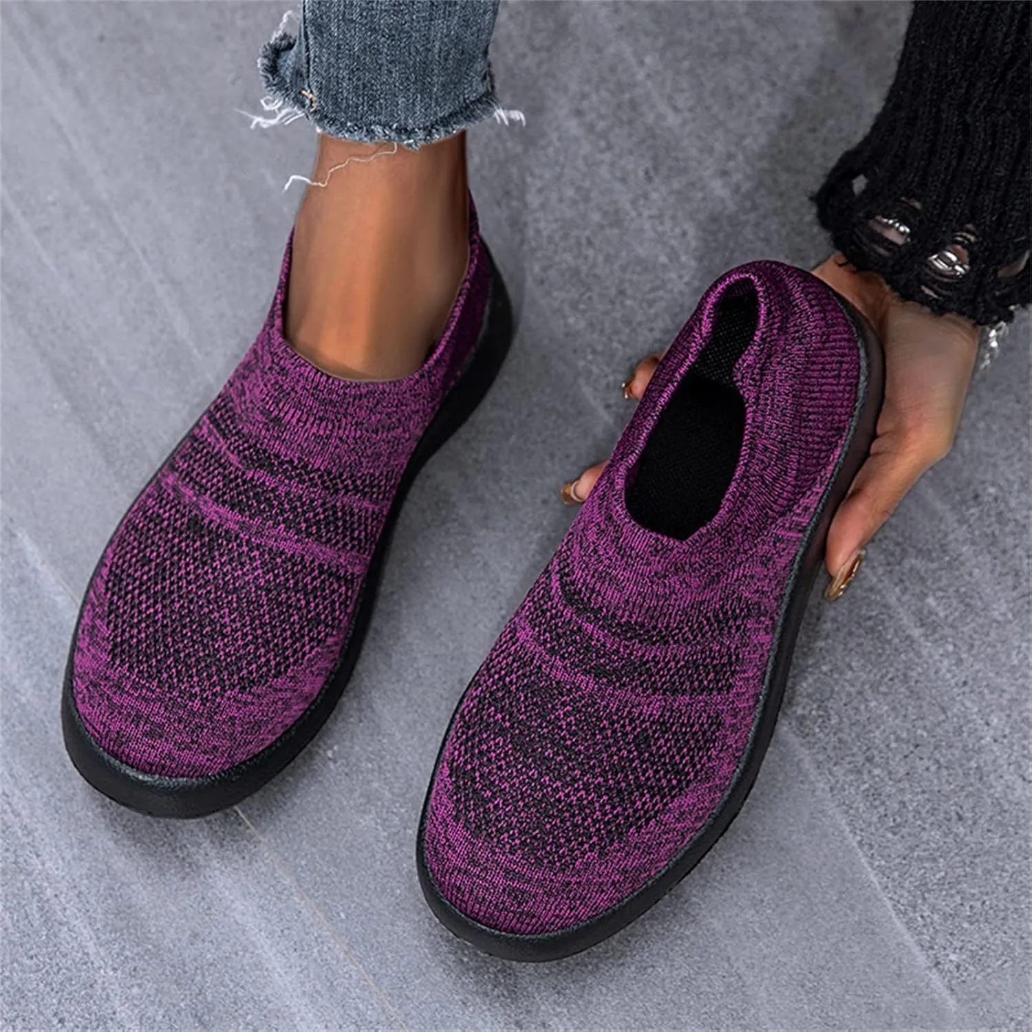 Women Sneakers Black and White Women's Slip On Shoes Size 10 Wide Width Womens Hiking Shoes with Arch Support Trendy Wedge Sneakers for Women 2023 Slip On Sneakers Woman