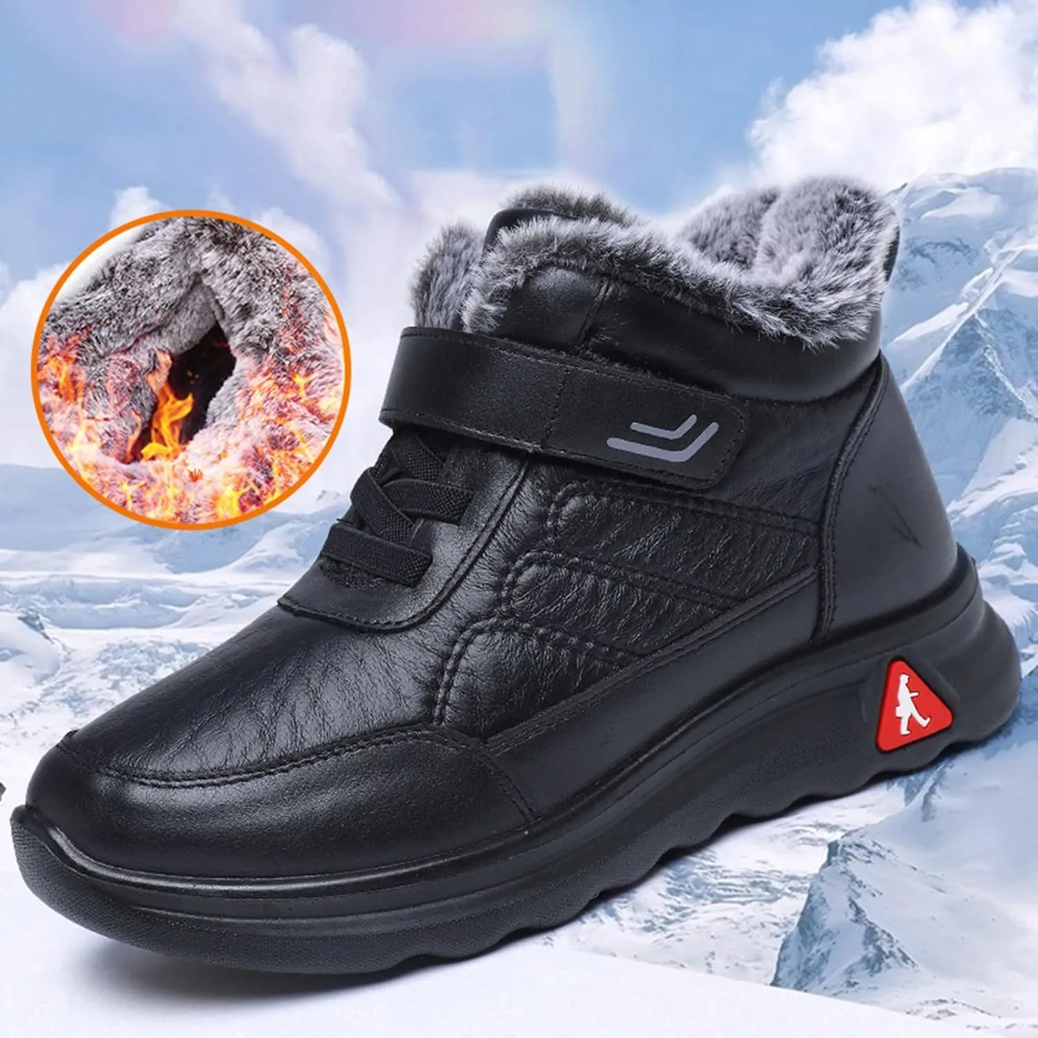 Women Winter Boots with Zipper Adults Low Snow Boots Winter Snow Zip Up Boots for Women Fur Lined Womens Snow Booties Waterproof Steel Toe Shoes for Women Mens Booties Winter