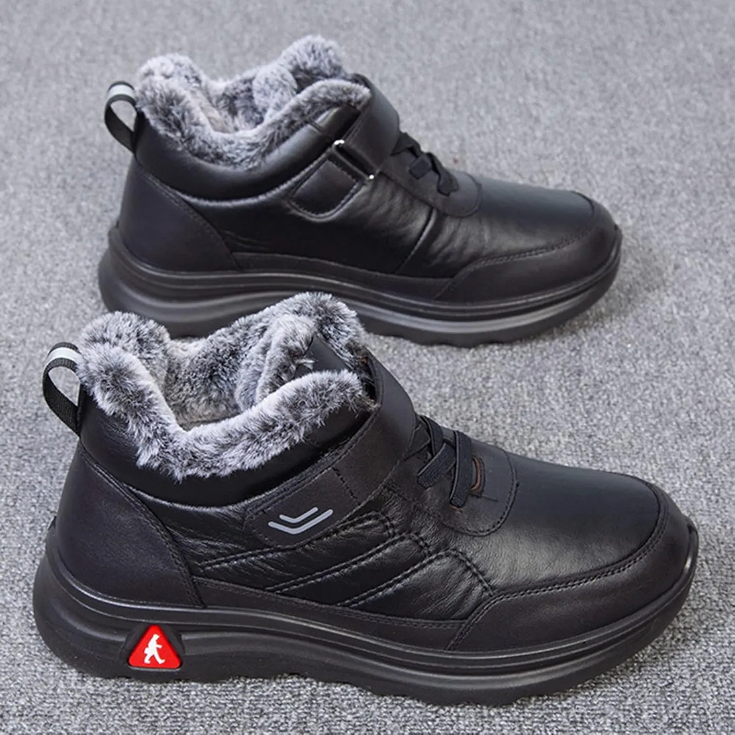 Women Winter Boots with Zipper Adults Low Snow Boots Winter Snow Zip Up Boots for Women Fur Lined Womens Snow Booties Waterproof Steel Toe Shoes for Women Mens Booties Winter