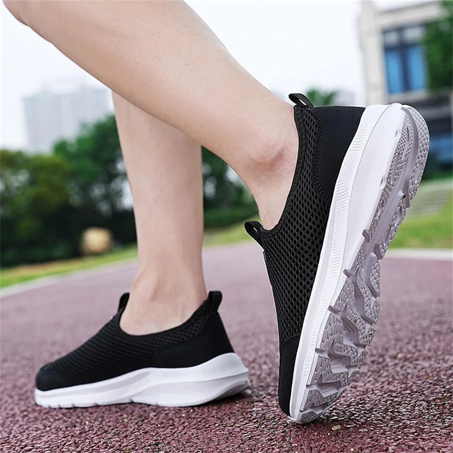 Women's Athletic Walking Shoes Slip On Casual Mesh Mens Running Shoes Arch Support Casual Work Shoes Black Platform Sneaker Black Tennis Shoe Casual Loafers