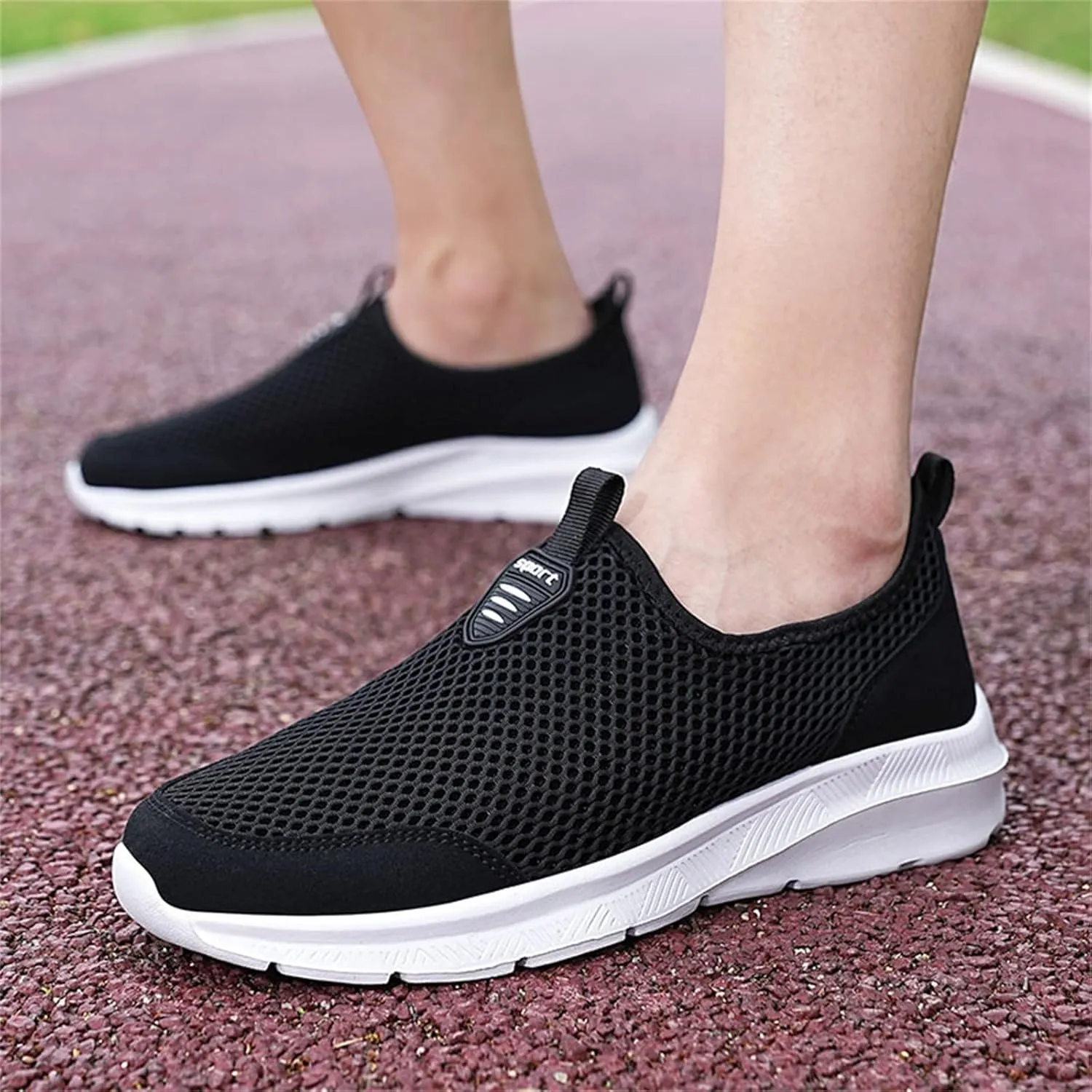 Women's Athletic Walking Shoes Slip On Casual Mesh Mens Running Shoes Arch Support Casual Work Shoes Black Platform Sneaker Black Tennis Shoe Casual Loafers