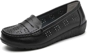 Women's Casual Closed Toe Slip On Loafers Breathable Comfortable Walking Shoes Softsole Arch Support Mules for Daily Wear