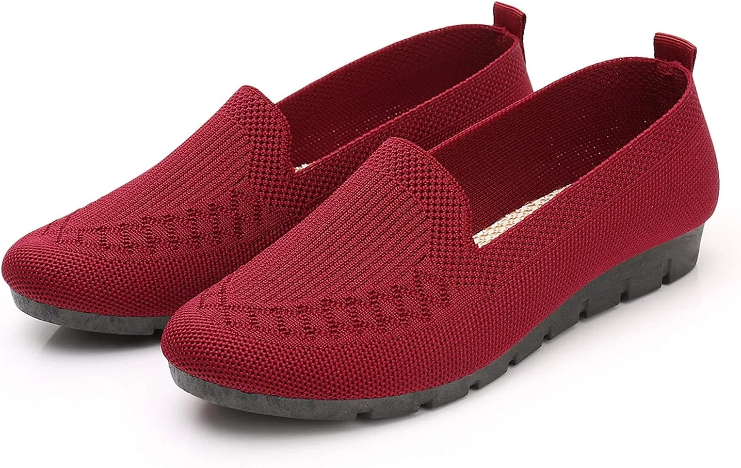 Women's Casual Shoes Summer Wedge Breathable Mesh Round Wedges Single Casual Toe Slip-On Shoes